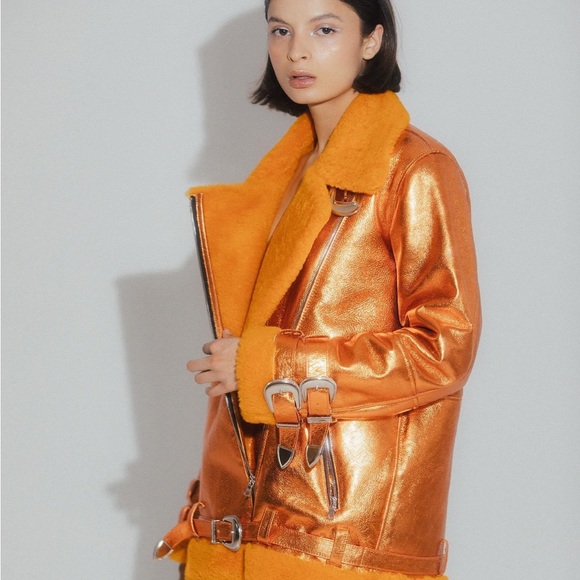 Free People DanCassab Wonder Metallic orange Jacket - Picture 5 of 12